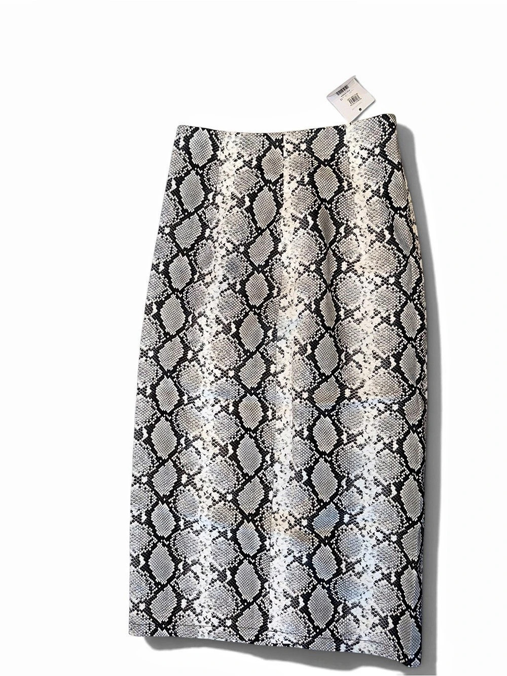NWT Topshop Snakeskin Faux Leather Pencil Midi Skirt High Slit - Picture 3 of 8